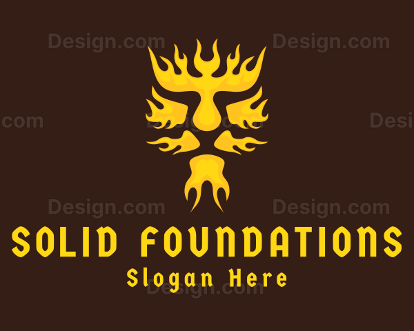 Gold Lion Flame Logo