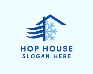 House Snowflake Breeze  logo design