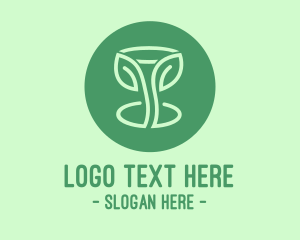 Green Organic Wine Glass logo design