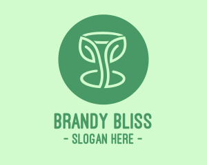 Green Organic Wine Glass logo