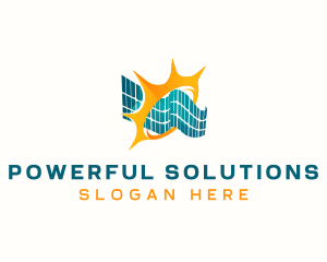 Solar Panel Renewable Energy logo design