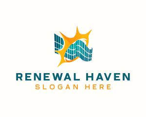 Solar Panel Renewable Energy logo design