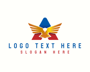 Flying American Eagle Letter A logo