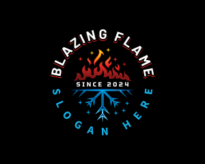 Fire Snowflake Heating logo design