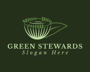 Organic Green Tea Cup logo design