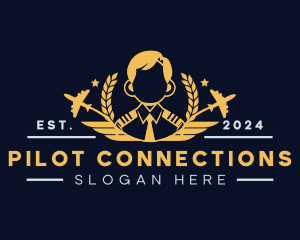 Male Aviation Pilot logo