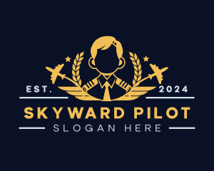 Male Aviation Pilot logo