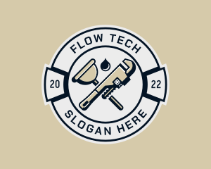 Plumbing Pipe Wrench Plunger logo design