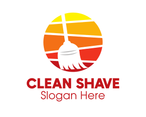 Broom Sweeper Cleaning logo design