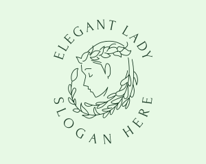 Woman Leaf Hair logo design