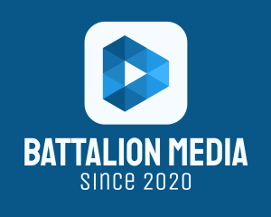 Blue Media Player Button logo design