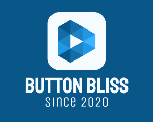 Blue Media Player Button logo design