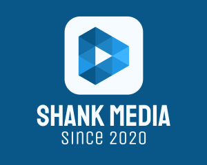 Blue Media Player Button logo design