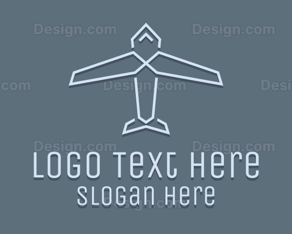 Blue Geometric Aircraft Logo