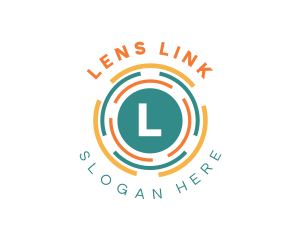 Geometric Lens Shape logo design