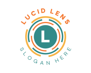 Geometric Lens Shape logo design