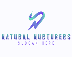 Lightning Bolt Letter N logo design