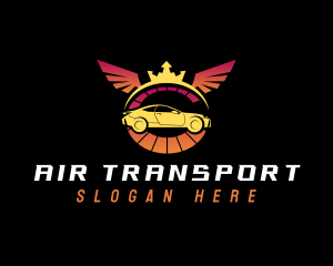 Car Crown Wings logo design