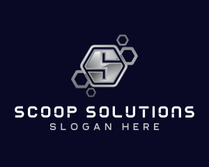 Industrial Hexagon Letter S logo design