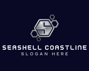 Industrial Hexagon Letter S logo design