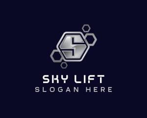 Industrial Hexagon Letter S logo design