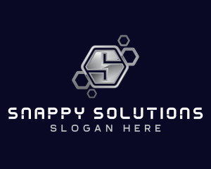 Industrial Hexagon Letter S logo design