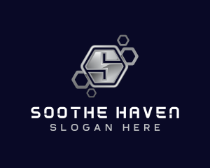 Industrial Hexagon Letter S logo design