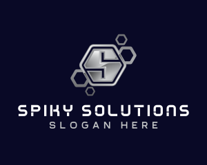 Industrial Hexagon Letter S logo design