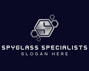 Industrial Hexagon Letter S logo design