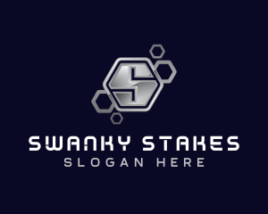 Industrial Hexagon Letter S logo design