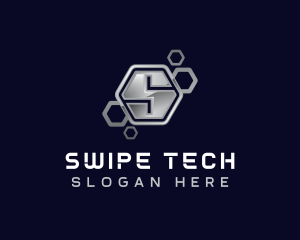 Industrial Hexagon Letter S logo design