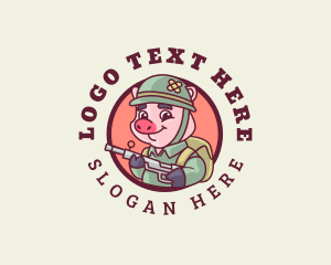 Military Soldier Pig logo