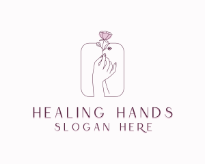 Floral Hand Wellness logo design