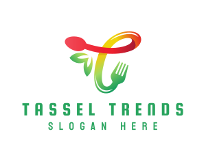 Food Meal Letter T logo design