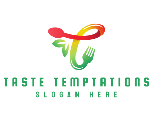 Food Meal Letter T logo design