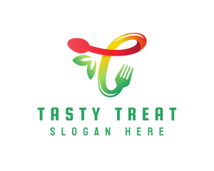 Food Meal Letter T logo design