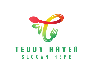 Food Meal Letter T logo design