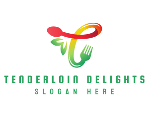 Food Meal Letter T logo design