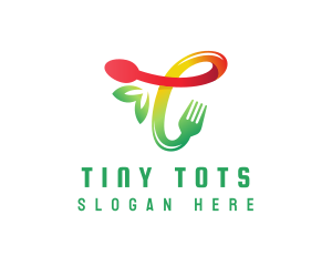 Food Meal Letter T logo design