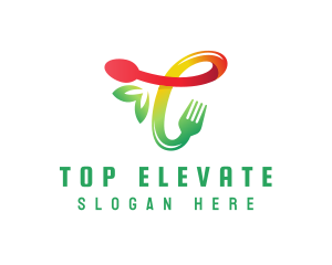 Food Meal Letter T logo design