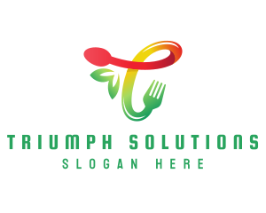 Food Meal Letter T logo design