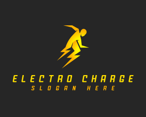 Human Lightning Thunder logo design