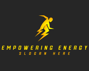 Human Lightning Thunder logo design