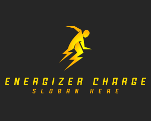 Human Lightning Thunder logo design