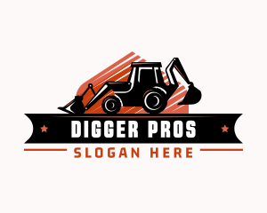 Excavator Construction Equipment logo design