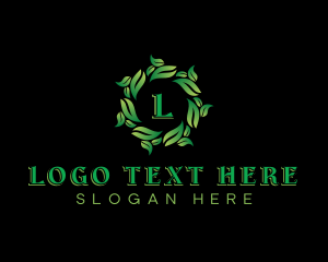 Wreath Eco Leaves Logo