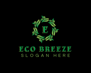 Wreath Eco Leaves logo design