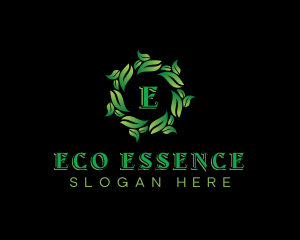 Wreath Eco Leaves logo design