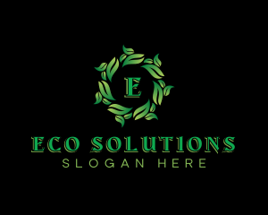 Wreath Eco Leaves logo design