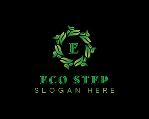 Wreath Eco Leaves logo design